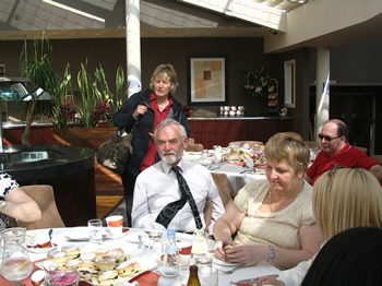 Peter Smeaton and Thomasina; Frances and Derek in the background